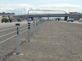 cable median barriers in use along a highway